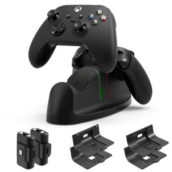 Charger for Xbox Series X|S Controller- Dual Dock Charging Station Compatible with Xbox Core Controller, Charger Stand with 2x1100mAH Rechargeable Battery Packs for Xbox Series X|S Wireless Controller